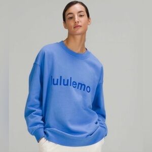 Lululemon Perfectly Oversized Crew *Graphic Blue Nile Size S
